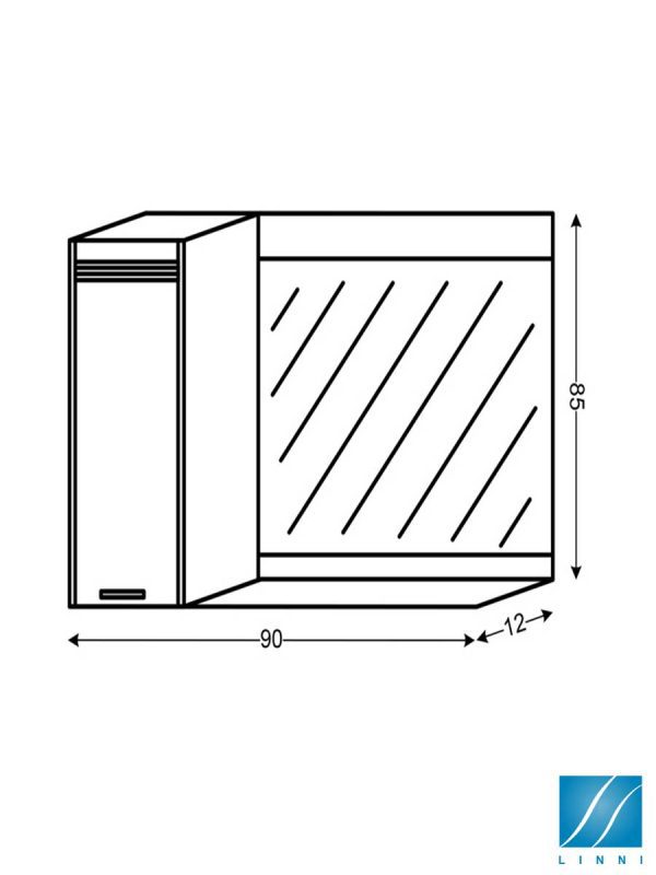 Ogledalo sa ormarićem 90cm Sydney Linni-2