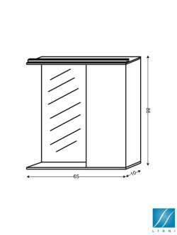 Ogledalo sa ormarićem 65cm Tokio-grey Linni-2