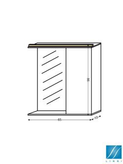 Ogledalo sa ormarićem 65cm Tokio-beige Linni-2