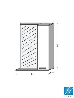 Ogledalo sa ormarićem 65cm Venice Linni-2