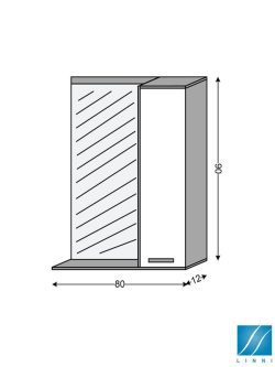 Ogledalo sa ormarićem 80cm Venice Linni-2