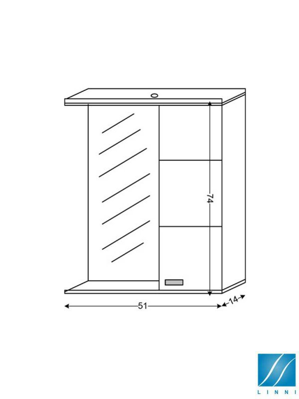 Ogledalo sa ormarićem 51cm Vienna Linni-2