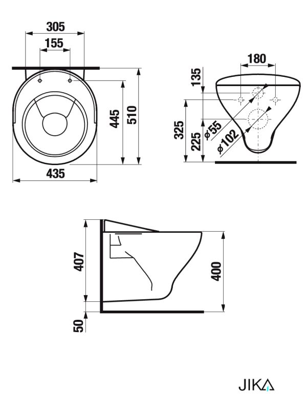 Trokadero za kupatilo konzolni rešetkom Jika-851049 1