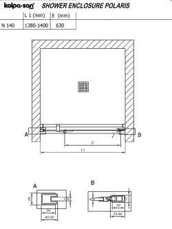 Tuš paravan Kolpa-San 140x200cm Polaris-1