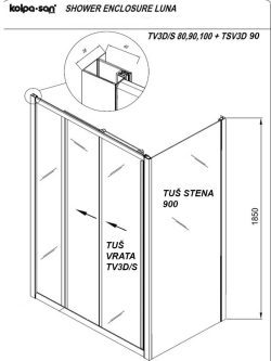 Tuš stena fiksno-staklo Kopla-San-Luna 90x185cm-2