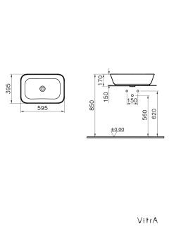 Nadgradni lavabo Geo VITRA 7425B003-0016 beli 1