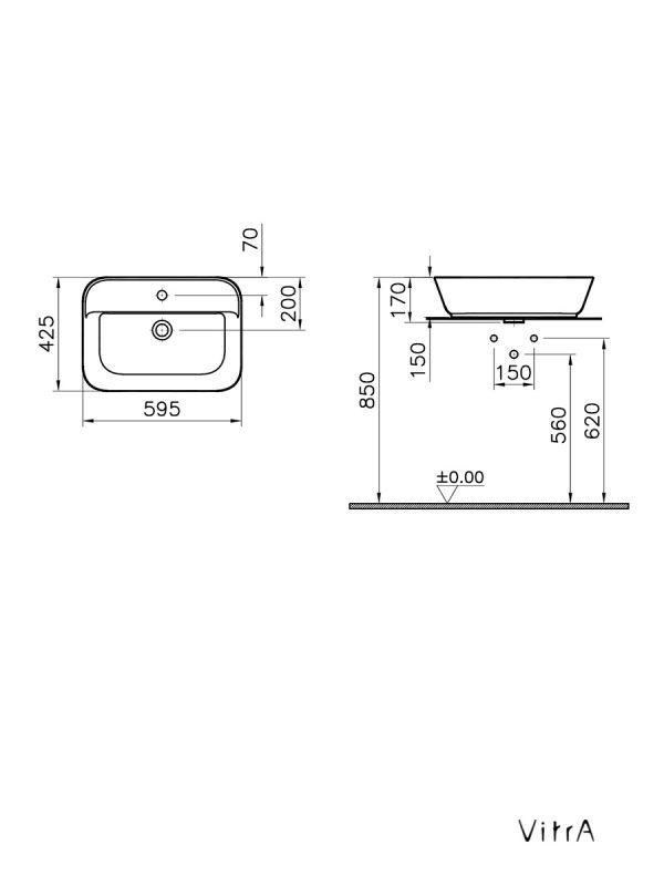 Nadgradni lavabo Geo VITRA 7426B003-0041 beli 1