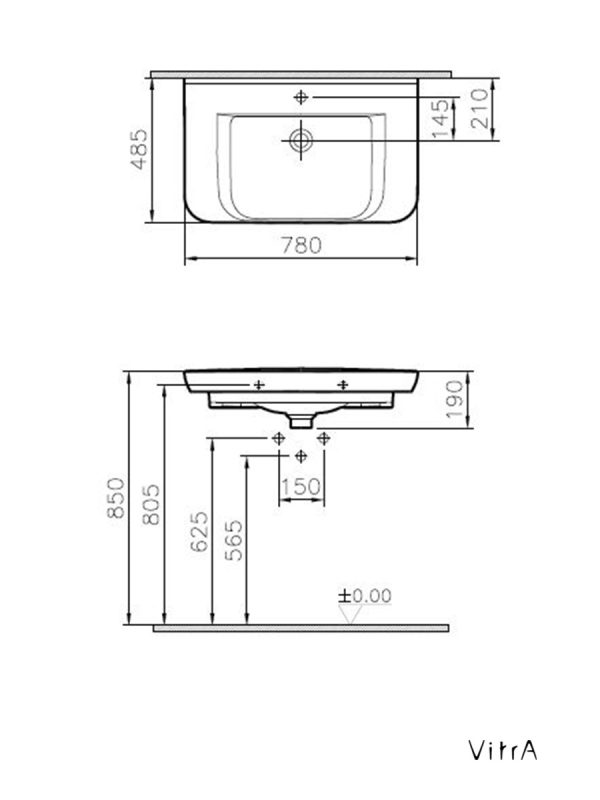 Nadgradni lavabo Sento VITRA 5947B003-0001 1