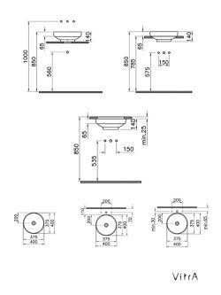 Nadgradni lavabo Water jewles VITRA 4334B003-1361 1