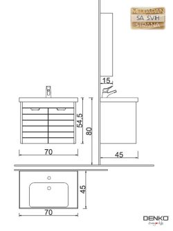 Lavabo sa ormarićem medijapan 70cm Bela-1