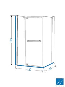 Tuš kabina Ideal-United-801205 Linni 120x80x195-1