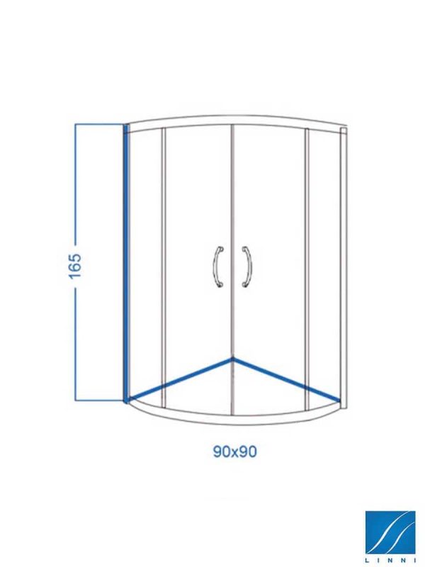 Tuš kabina Linni Classic R90x165-1