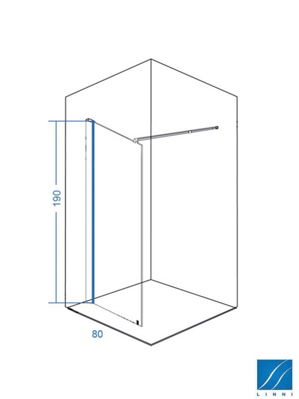 Fiksni tuš paravan Linni Ideal 80x190cm-1