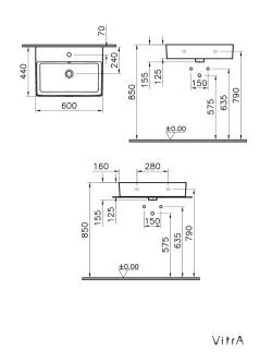 Lavabo za kupatilo Nuo VITRA 7432B003-0001-60cm 1