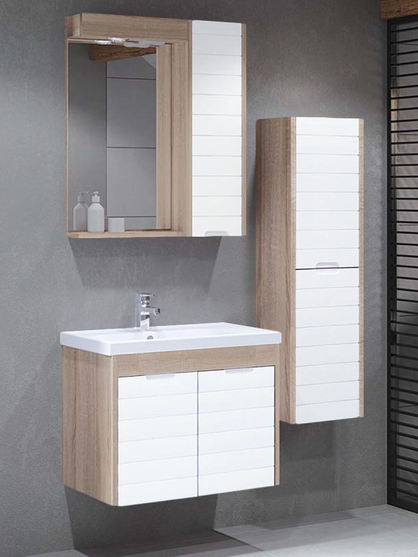 Ogledalo sa ormarićem Mostar 65cm Bela-2