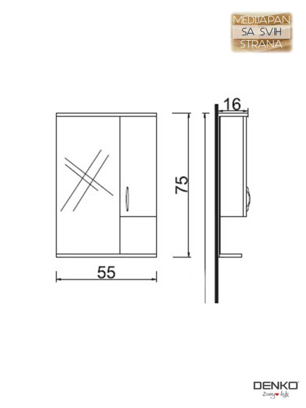 Ogledalo sa ormarićem Trend 55cm-1