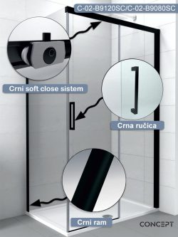 Tuš kabina 120x80cm Concept Alpha-Black-1