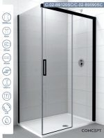 Tuš kabina 120x90cm Concept Alpha-Black