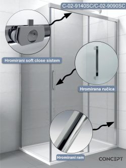 Tuš kabina 140x90cm Concept Alpha-1