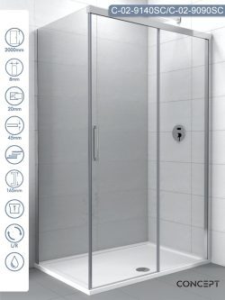 Tuš kabina 140x90cm Concept Alpha