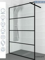 Tuš paravan-stena Monte-black Concept 100x200cm-1