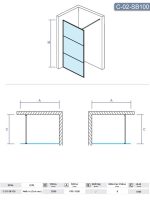 Tuš paravan-stena Monte-black Concept 100x200cm-3