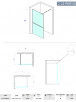 Tuš paravan-stena Monte-plus ​Concept 100x200cm-2