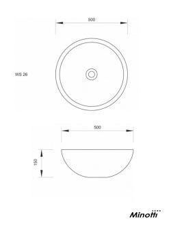 Lavabo nadgradni od kamena Lilu-rough 50cm 1