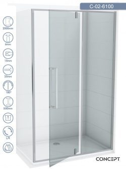 Tuš paravan C-02-6100 Concept Absolut 100x200cm