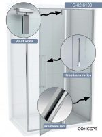 Tuš paravan C-02-6100 Concept Absolut 100x200cm-2