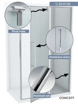 Tuš paravan C-02-6120 Concept Absolut 120x200cm-2