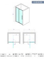 Tuš paravan C-02-6120 Concept Absolut 120x200cm-3