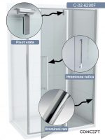 Tuš paravan C-02-6200F Concept Absolut 80x200cm-2