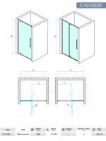 Tuš paravan C-02-6200F Concept Absolut 80x200cm-3