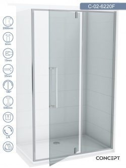 Tuš paravan C-02-6220F Concept Absolut 90x200cm