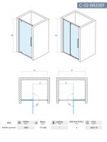Tuš paravan C-02-B6200F Absolut-Black 80x200cm-3