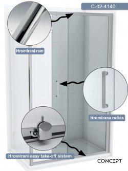 Tuš paravan C-02-4140 Concept Atlas 140x195-2