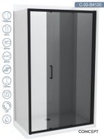 Tuš paravan C-02-B4120 Atlas-Black 120x195cm