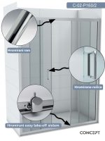 Tuš paravan C-02-P160/2 Concept Opal dupla-vrata-2