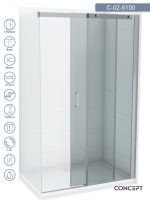 Tuš paravan C-02-5100 Concept Titan 100x195