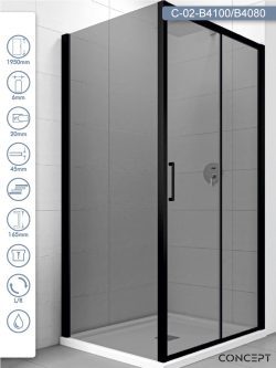 Tuš kabina 100x80 Concept Atlas Black