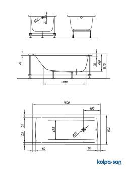 Kada ugradna 150x70 Kolpa san Evelin-1