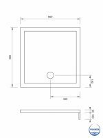 Tuš kada akrilna 90x90x15 četvrtasta Winner-2