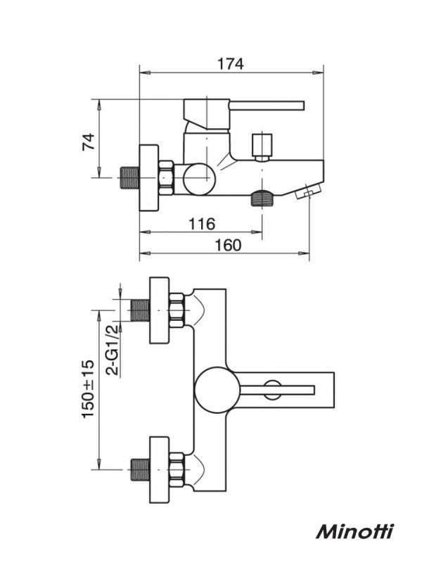 Baterija za kadu Tubo 6111 Minotti-2