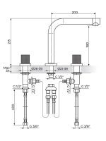 Baterija podgradna za lavabo visoka S2 Gold Rosan 230309G - Slika 2