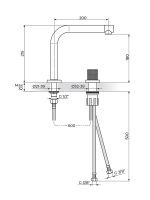 Baterija podgradna za lavabo visoka S2 Black Rosan 230409B - Slika 2