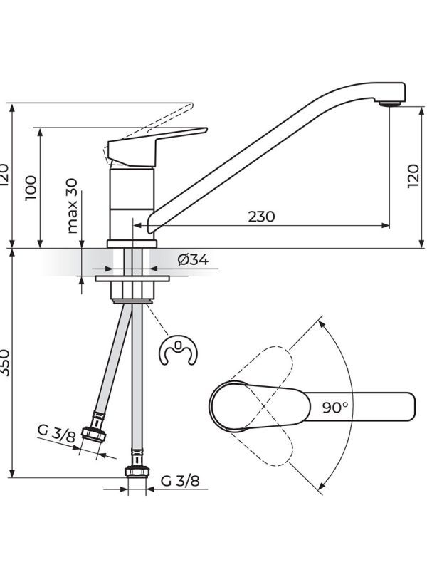 Baterija za sudoperu Smart Rosan JA381001 - Slika 2