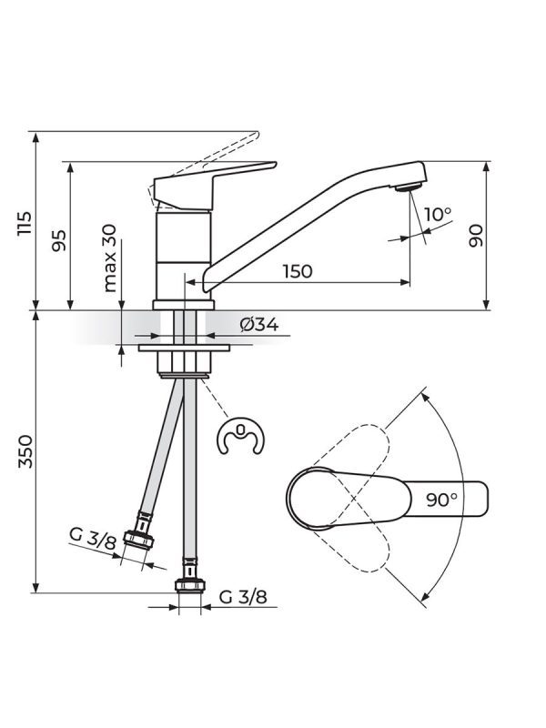 Baterija za sudoperu Smart Rosan JA381081 - Slika 2