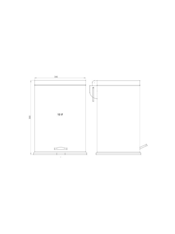 Kanta za otpatke hrom 12 litara Classic Linni - Slika 3