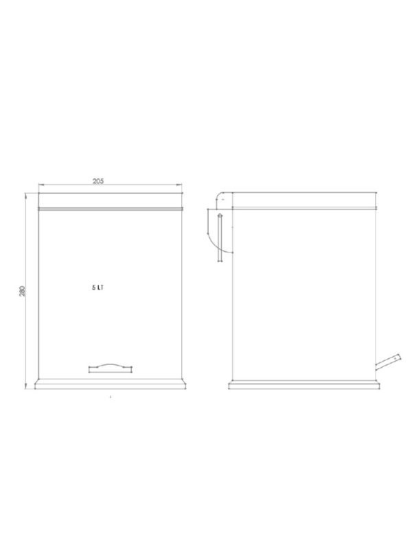 Kanta za otpatke hrom 5 litara Classic Linni - Slika 4